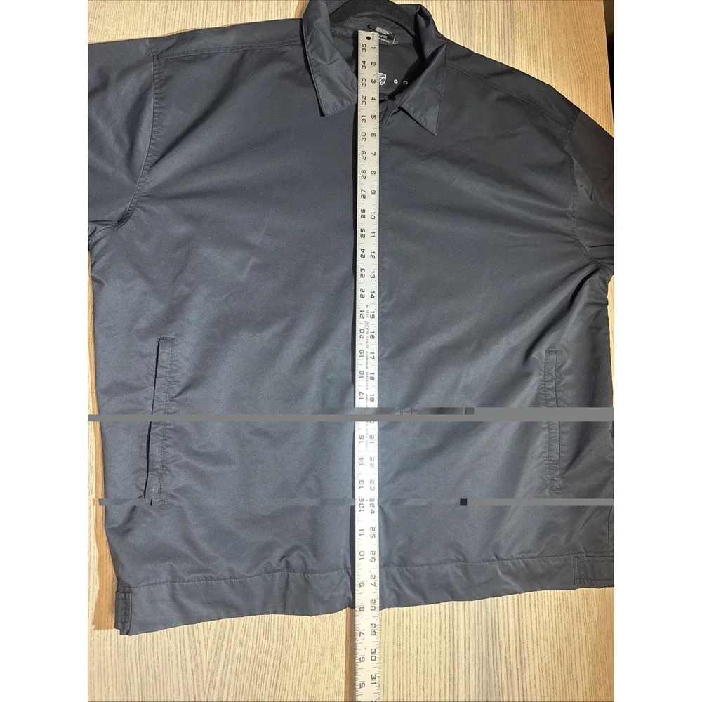 VTG Nike Golf Jacket XL Black Full Zip Y2K Windbreaker Shield Crest Embroidered